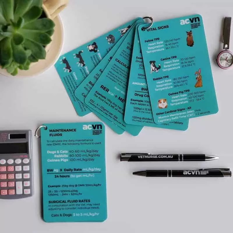 ACVN Crib Cards Australian College of Veterinary Nursing
